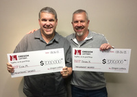 $7.4 million Megabucks jackpot winners Erik Maki and Brian Krahmer