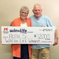 Ruth�Salvatore and her husband Ed won Oregon's Win for Life jackpot.