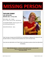 Taylor Cosby Missing Person Flyer