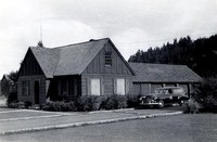 A 1953 photo of the historic Bear-Sleds Ranger Station, to become the new home of the Wallowa History Center, supported by a FY2021 Cultural Trust grant award. 