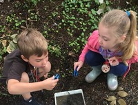 Children will explore, learn and play with a Nature Spy Explorer Kit from the Environmental Learning Center. 