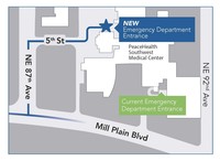 Emergency Department entrance relocation map.