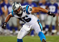 Williams celebrates after making a play for the Carolina Panthers