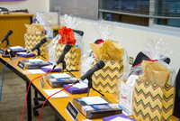 Woodland High Schools CLC Classes filled gift baskets for each of the board members.