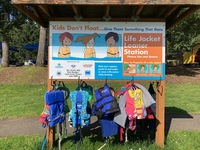 One of several life jacket loaner stations located around Hagg Lake in Washington County