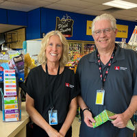 Oregon Lottery staff were on hand to present Plaid Pantry with a commission bonus for selling a $3.3 million Megabucks ticket. Photo credit: Sproutbox